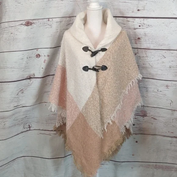 ❤️Mixit Toggle Poncho Cape Vintage Y2K Soft and Warm - Picture 1 of 4